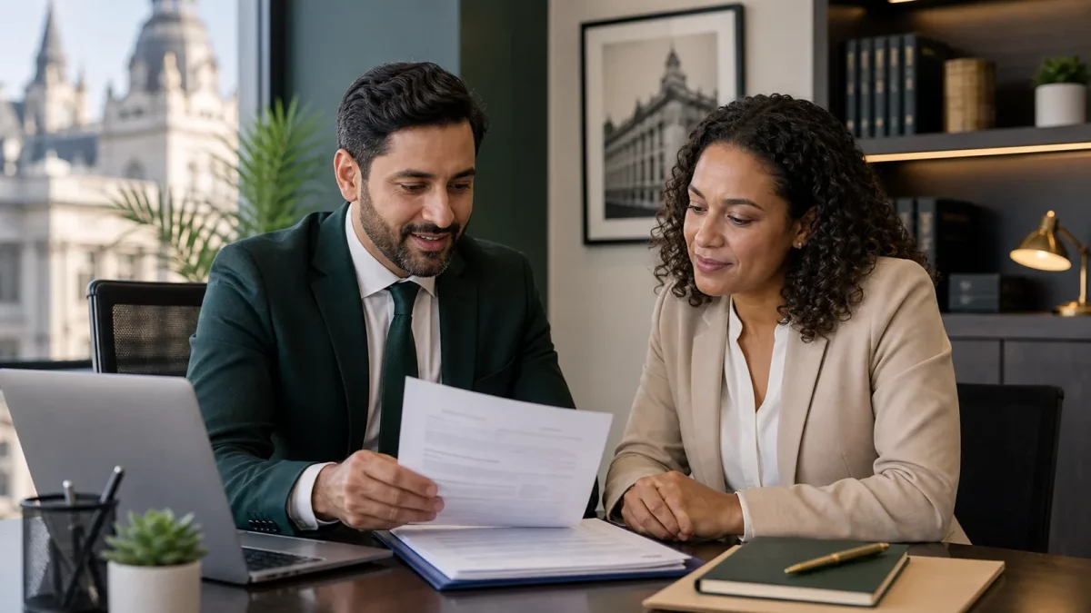 Solicitor reviewing a Home Office civil penalty notice for illegal working