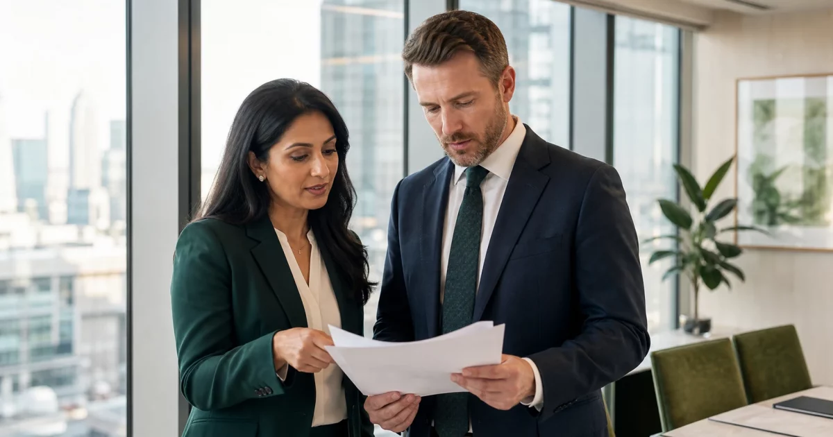 Senior professionals reviewing an urgent sponsor licence suspension notice